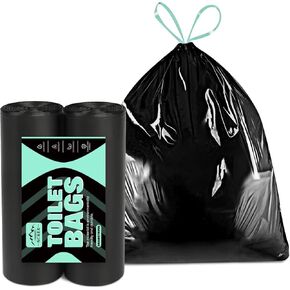 50 Pack Portable Toilet Bags, 8 Gallon Camping Toilet Bags, Toilet Waste Bags, Leak-Proof Potty Liners Trash Bags for Outdoor Camping Toilet Bucket,Traveling, RV Trip