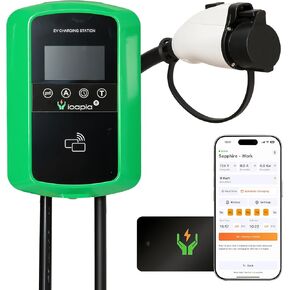 SAPPHIRE 11.5 كيلو واط من المستوى 2 EV-محطة شحن منزلية ذكية مع التحكم في التطبيق-NEMA 14-50 خيار قابس و HARDWIR