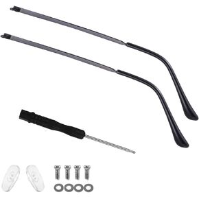 1 Pair Metal Glasses Arm Replacement, Universal Eyeglasses Repair Kit with Screws and Glasses Legs Replacement, Eye Glasses Tightening Kit Include Screws, Washers, Screwdrivers