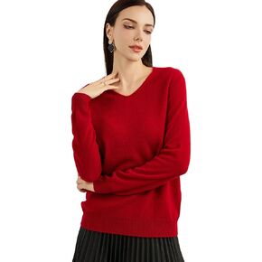 100 ٪ Cashmere النقي للسيدات سترة V-neac Long Long
