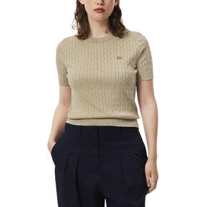 Lacoste Women's Washed Effect Cable Knit Sweater