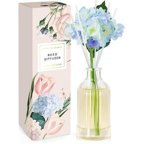 Diffuser Strn Reed ، 6.7fl Oz (200 مل) ناشر رائحة مع 6 عصي للديكور المنزلي ، ديكور رف الحمام وديكور المكتب ، الكوبية ، ضبابية