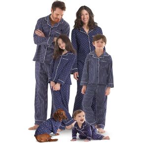 PajamaGram Family Pajamas Soft Cotton - Matching Pajamas, Burgundy & Navy Patterns