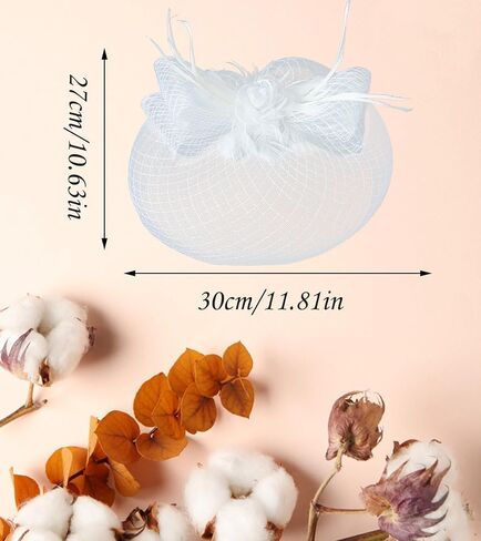 Dodheah Women's Fascinators Tea Party Hat Feathers Veil Flower Headband for Derby Cocktail Party Wedding Church Headwear in Saudi Arabia
