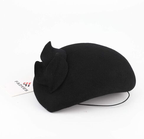 Vintage Women's Fascinators Wool Felt Pillbox Hat Ladies Hats for Church Derby Party Wedding Teardrop Hat Flower Fedoras in Saudi Arabia