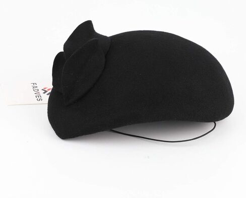 Vintage Women's Fascinators Wool Felt Pillbox Hat Ladies Hats for Church Derby Party Wedding Teardrop Hat Flower Fedoras in Saudi Arabia