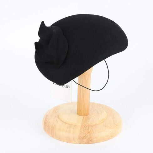 Vintage Women's Fascinators Wool Felt Pillbox Hat Ladies Hats for Church Derby Party Wedding Teardrop Hat Flower Fedoras in Saudi Arabia