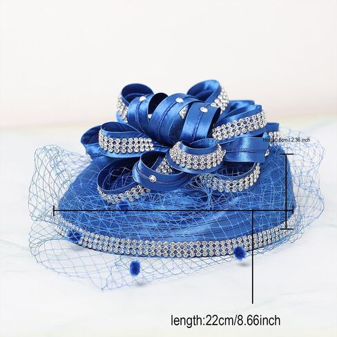 Women Veil Mesh Sweetheart Fascinator Hat Bride Wedding Hair Accessory with Clip Rhinestone Cocktail Party Hat in Saudi Arabia