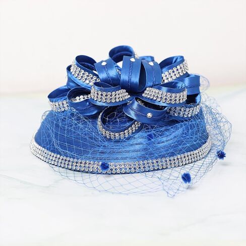 Women Veil Mesh Sweetheart Fascinator Hat Bride Wedding Hair Accessory with Clip Rhinestone Cocktail Party Hat in Saudi Arabia