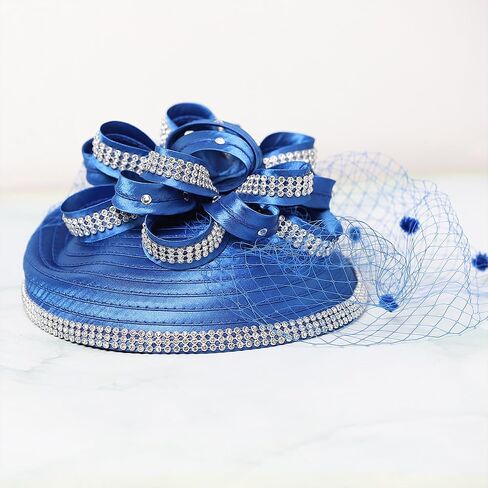 Women Veil Mesh Sweetheart Fascinator Hat Bride Wedding Hair Accessory with Clip Rhinestone Cocktail Party Hat in Saudi Arabia