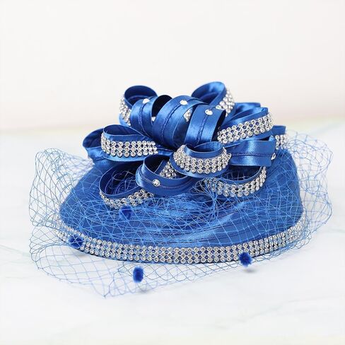 Women Veil Mesh Sweetheart Fascinator Hat Bride Wedding Hair Accessory with Clip Rhinestone Cocktail Party Hat in Saudi Arabia