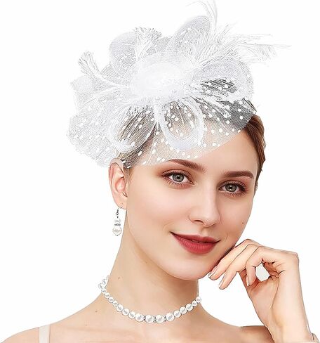 5Pcs Fascinators Hats for Women Tea Party Hat with Headband 1920s Fascinator Hat for Women Christmas Weddings Funerals in Kuwait