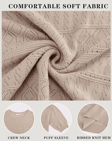 Messic Womens Short Sleeve Sweaters 2025 Summer Casual Crewneck Pullover Tops in Kuwait