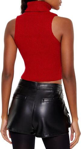 Forever 21 Women's Turtleneck Sweater-Knit Tank Top in Saudi Arabia