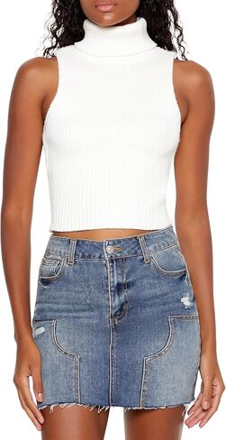 Forever 21 Women's Turtleneck Sweater-Knit Tank Top in Saudi Arabia