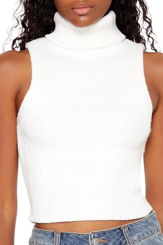 Forever 21 Women's Turtleneck Sweater-Knit Tank Top in Saudi Arabia