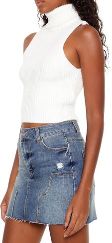 Forever 21 Women's Turtleneck Sweater-Knit Tank Top in Saudi Arabia