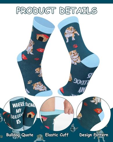 6 Pairs Dog Socks for Men Novelty Dog Dad Gift Pug Corgi Crew Socks for Puppy Lover Father's Day Gift in Saudi Arabia