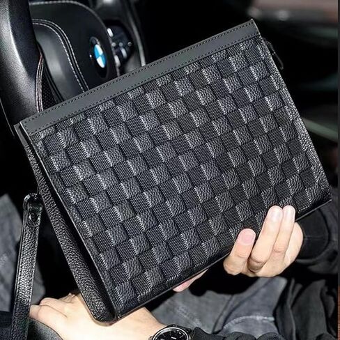 Designer Wristlet Clutch Purse for Men,Womens Large Capacity Business Travel Leather Phone Holder with Zip in Saudi Arabia