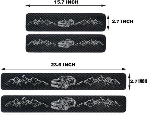 4Pcs Car Door Sill Protector Carbon Fiber Anti-Dirty Scuff Plate Cover Guard Sills Protector Trim fit for Toyota Rav4 GMC AT4 Accessories in Kuwait