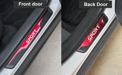 4Pcs Stainless Steel Car Door Sill Protector Door Threshold Protector Front and Rear Door Car Pedal Kick Protection Door Sill Scuff Plate Car Universal Accessories for Car Truck SUV Red in Kuwait