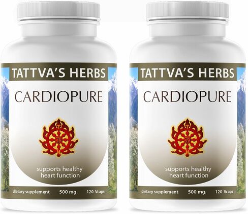 Tattva's Herbs Cardiopure Herbal Ayurvedic Supplement, Ashwagandha, Rauwolfia, & Arjuna Full Spectrum Co2 Extracts, Veggie Capsules, 120 Count in Saudi Arabia