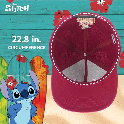 قبعة بيسبول ستيتش بتصميم وجه ملاك بحافة مسطحة قابلة للتعديل مع اذنين ثلاثية الابعاد من ديزني، متعددة الالوان، مقاس واحد in Kuwait