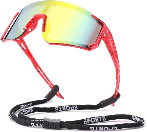 LIU·WEN Youth Baseball Sunglasses With Strap for Boys Girls Age 4-12 - Lightweight Cycling Kids Sports Sun glasses in Saudi Arabia