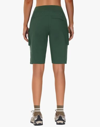 Women's Bermuda Hiking Cargo Shorts - 9" Knee Length Long Short for Summer Outdoor Travel Quick Dry Zipper Pocket UPF50 in Kuwait