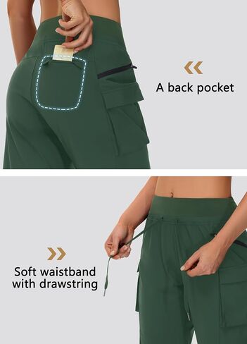 Women's Bermuda Hiking Cargo Shorts - 9" Knee Length Long Short for Summer Outdoor Travel Quick Dry Zipper Pocket UPF50 in Kuwait