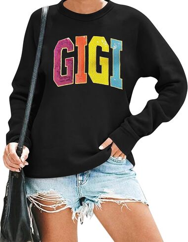 ALLTB Gigi Sweatshirt Women Gigi Heart Graphic Sweater Gifts for Grandma Nana Pullover Top Casual Long Sleeve Tee Tops in Kuwait