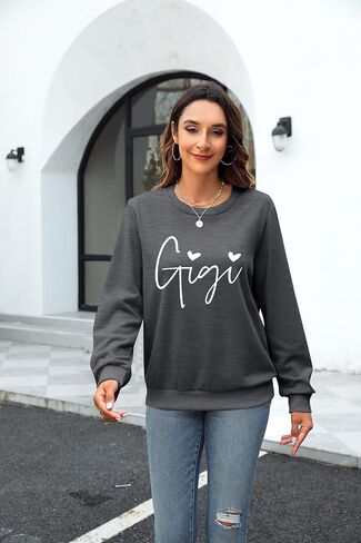 ALLTB Gigi Sweatshirt Women Gigi Heart Graphic Sweater Gifts for Grandma Nana Pullover Top Casual Long Sleeve Tee Tops in Kuwait
