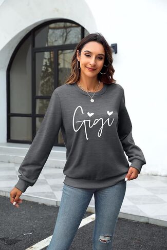 ALLTB Gigi Sweatshirt Women Gigi Heart Graphic Sweater Gifts for Grandma Nana Pullover Top Casual Long Sleeve Tee Tops in Kuwait