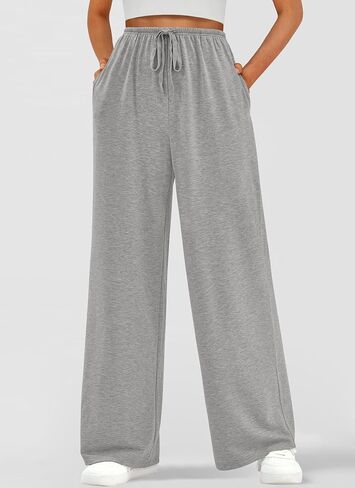 Okiwam Women's Wide Leg Sweatpants Summer 2025 Fall High Waisted Lounge Pants Drawstring Workout Joggers with Pockets in Kuwait