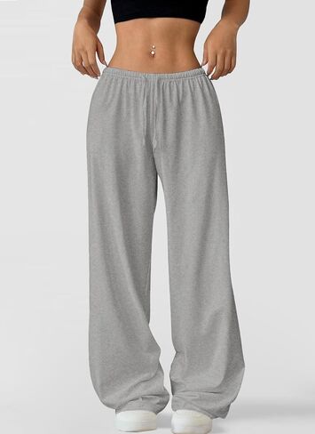 Okiwam Women's Wide Leg Sweatpants Summer 2025 Fall High Waisted Lounge Pants Drawstring Workout Joggers with Pockets in Kuwait