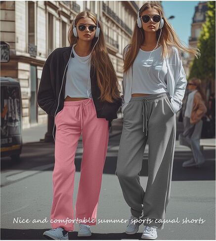 Neer 3 Pack Women's Wide Leg Yoga Pant High Waist Drawstring Sweatpants Loose Open Bottom Lounge Pants with Pockets in Saudi Arabia
