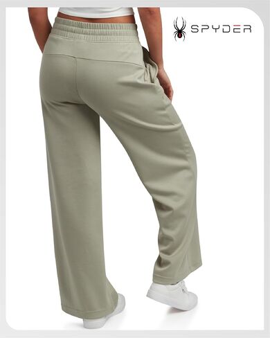 Spyder Women's Wide Leg Pants - Cozy Harmony Soft Scuba Double Knit Casual Sweatpants with Drawstring Waistband (Sizes: S-XL) in Saudi Arabia