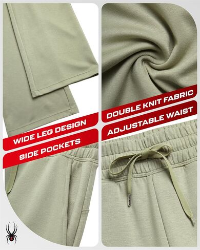 Spyder Women's Wide Leg Pants - Cozy Harmony Soft Scuba Double Knit Casual Sweatpants with Drawstring Waistband (Sizes: S-XL) in Saudi Arabia