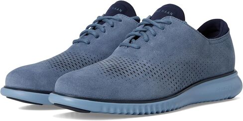حذاء Cole Haan الرجالي 2.Zerogrand Laser Wing Tip Oxford مبطن بدون كعب، الجزء العلوي من جلد نوبوك بلون الكمأة/العاجي، 10.5 in Kuwait