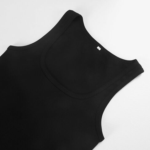 Artfish Women Sleeveless Ribbed Fitted Scoop Neck Full Length Racerback Basic Tank Tops in Saudi Arabia
