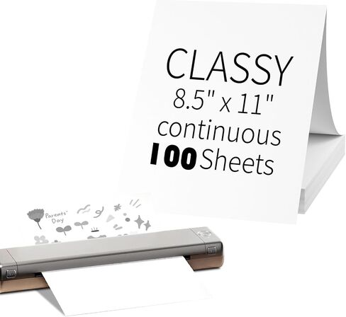 200 Sheets Thermal Printer Paper 8.5 x 11 Inch,Lasting 3 years,US Letter Size Thermal Paper, Compatible with M08F/A40 Thermal Portable Printer, Folded, Continuous Folding in Saudi Arabia