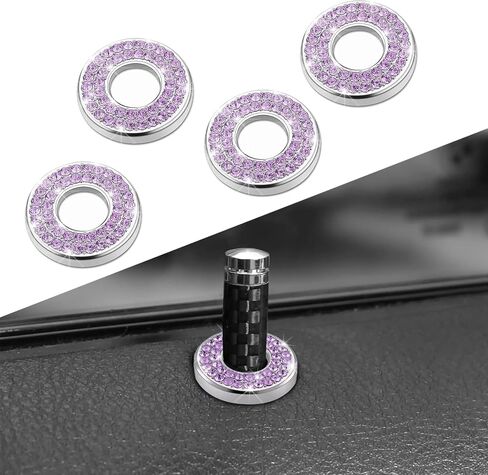 4pcs أغطية قفل الباب الداخلية للسيارة ، وملحقات سيارة بلينغ ، وشارات السيارات الكريستالية للنساء ، وأحجار الراين ، زخارف الترباس ، تتوافق مع B-E-N-Z A/B/C/D/E in Kuwait