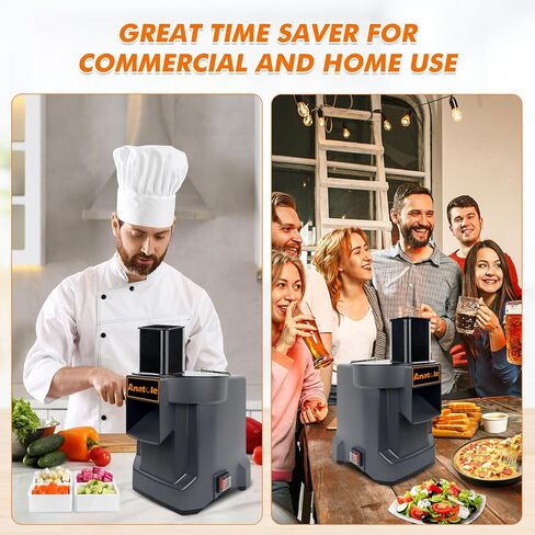 Anatole Electric Vegetable Dicer Slicer Commercial Food Processor Multifunctional Veggie Chopper Professional Heavy Duty Fruits Cutter with 2 Stainless Steel Blades for Carrot Potato Onion 100W 110V in Kuwait