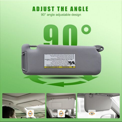 Left Driver Side Sun Visor Compatible with Toyota Scion TC 2005-2010 Replaces# 74320-21210-B2 Gray (Left Driver Side) in Saudi Arabia