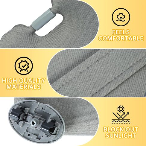 KUAFU Pair Sun Visor Set Compatible with 2007 2008 2009 2010 2011 Toyota Camry Without Sunroof Gray Replacement for 74320-06780-B0 74320-33B81-B0 74310-06750-B0 Driver and Passenger Side in Saudi Arabia