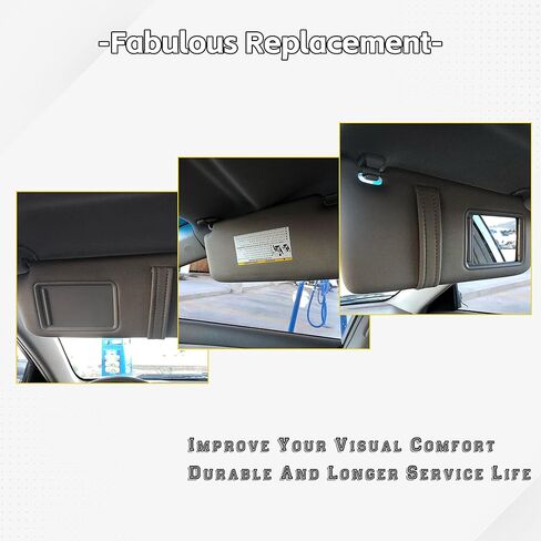 KUAFU Pair Sun Visor Set Compatible with 2007 2008 2009 2010 2011 Toyota Camry Without Sunroof Gray Replacement for 74320-06780-B0 74320-33B81-B0 74310-06750-B0 Driver and Passenger Side in Saudi Arabia