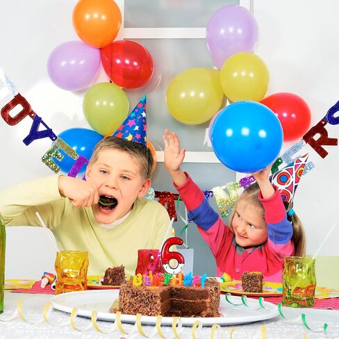 Cartoon White and red Lightning Cake Candle Digital Anime Cartoon Birthday Candle Cake Decoration Animation Birthday Decoration Party Supplies(6) in Saudi Arabia