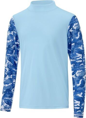 UPF 50+ Boys Rash Guard Long Sleeve Thumb Hole UV Sun Protection Swim Shirt for Kids Quick-Dry SPF Fishing Shirts in Kuwait