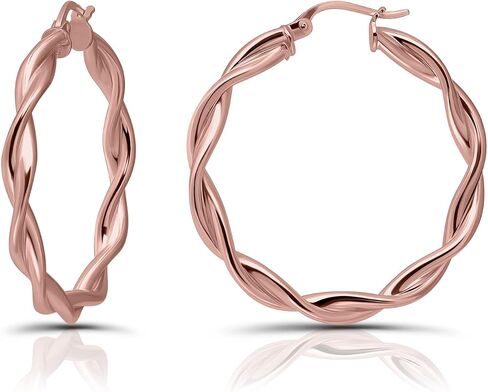 Hoops & Loops Sterling Silver 3mm Twist Polished Small Hoop Earrings in Saudi Arabia