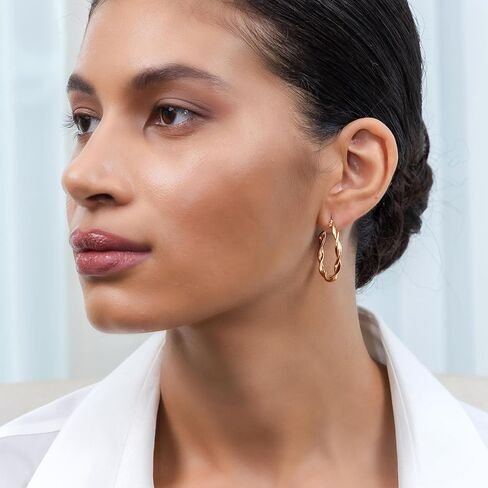 Hoops & Loops Sterling Silver 3mm Twist Polished Small Hoop Earrings in Saudi Arabia
